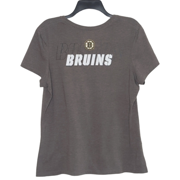 Majestic Boston Bruins Women's Short Sleeve V-Neck Gray T-Shirt Size XXL - Picture 2 of 6